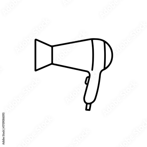 Simple Line Art Illustration of a Hair Dryer