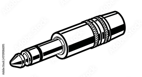 Audio Jack Plug Black and White