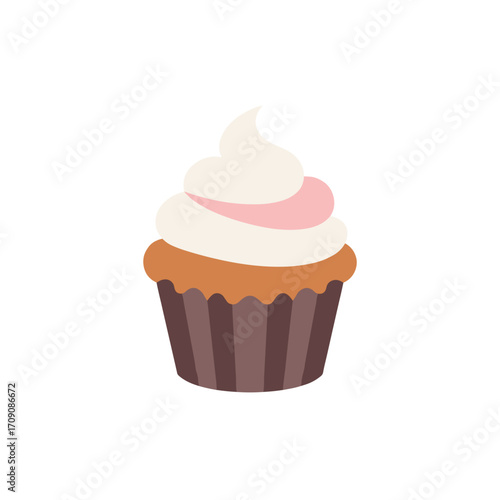 Simple and Sweet Cupcake with Whipped Cream