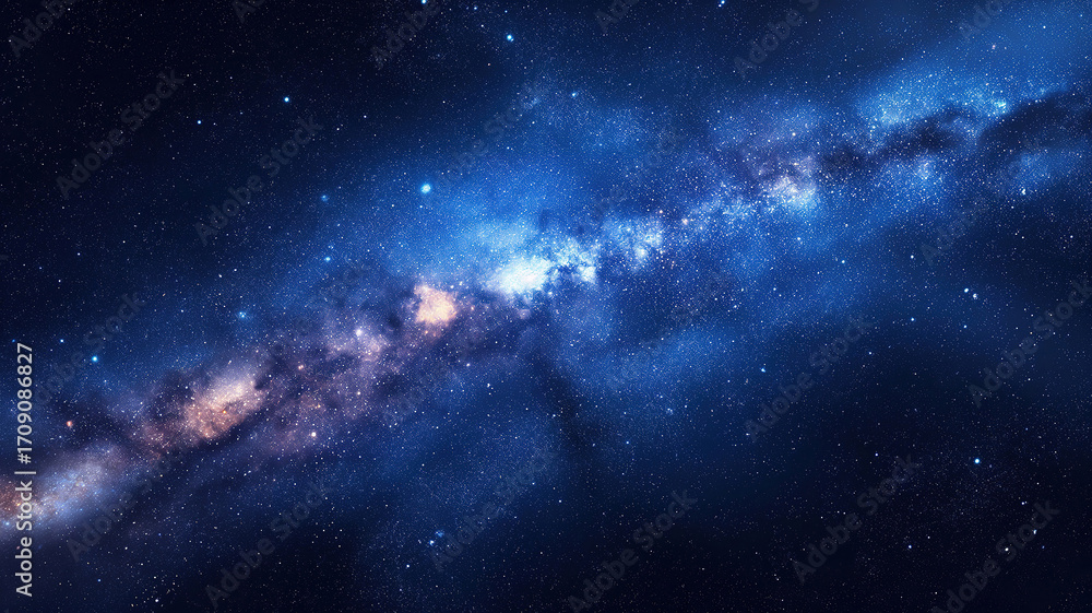 Fototapeta premium Impressive Starry Night Sky with Vibrant Galaxy and Cosmos Elements