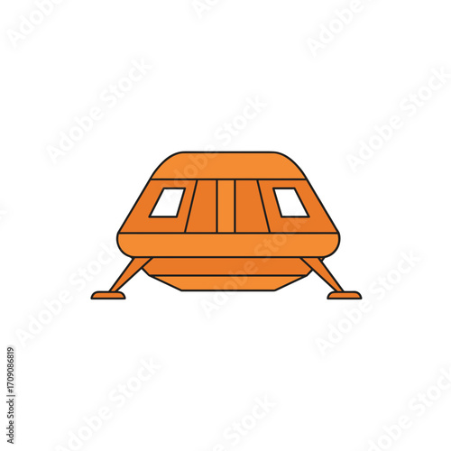Orange Retro Spacecraft Landing Module Icon