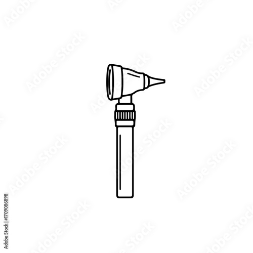 Stylized Otoscope Illustration: Medical Diagnostic Tool for Ear Examination