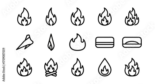 Fire and Flame Icon Set