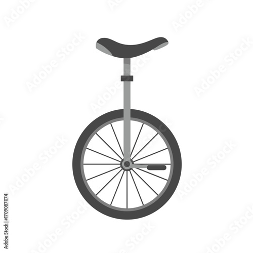 Simple Monochrome Illustration of a Unicycle