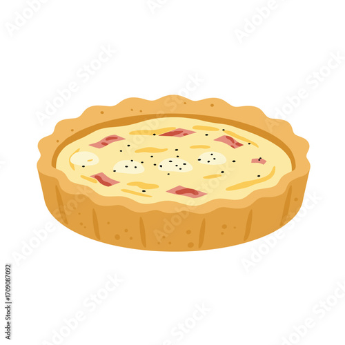 A Colorful Illustration of a Delicious Savory Quiche