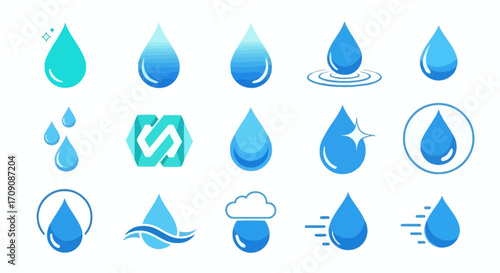 Collection of Creative Water Drop Icons