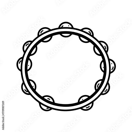 black and white tambourine musical instrument clip art preview