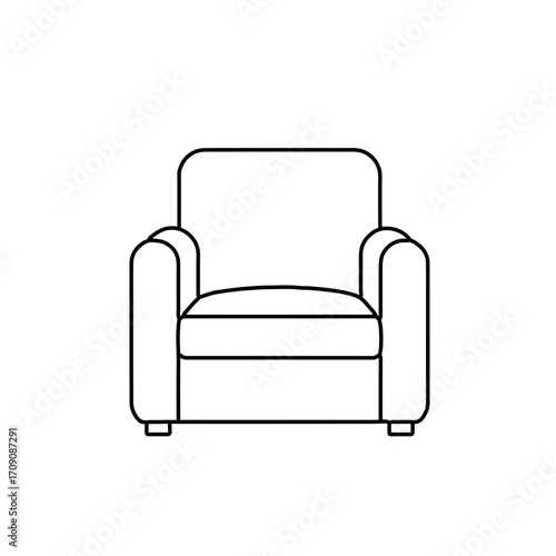 Simple Outline of a Classic Armchair