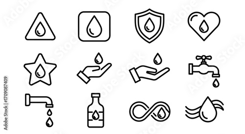 Water Drop Icon Set Collection