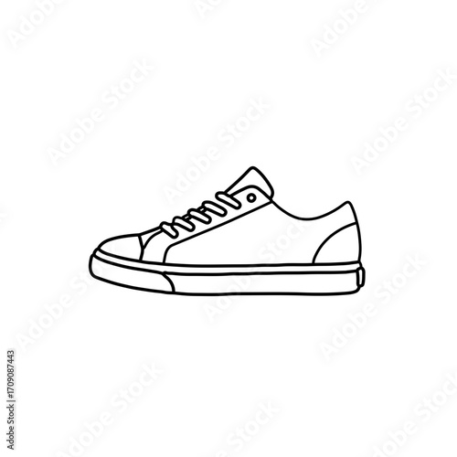 Simple Line Art Illustration of a Classic Sneaker
