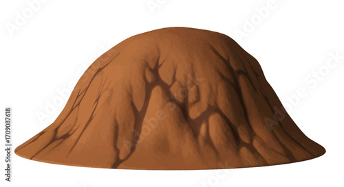 Cartoon Anthill Isolated on White