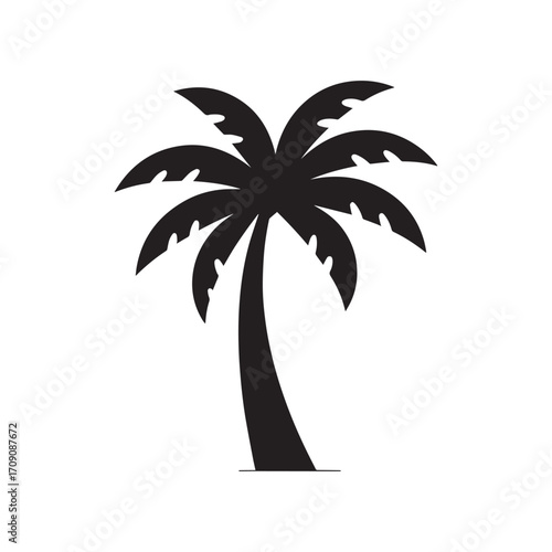 Minimal palm badge symbolizing premium summer retreat and coastal luxury escape