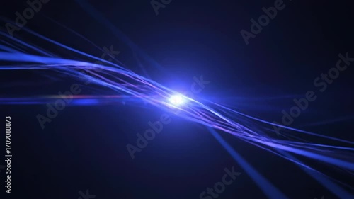 Abstract blue and purple light streaks creating a bright lens flare effect in a seamlessly looping video cool, fantasy, light