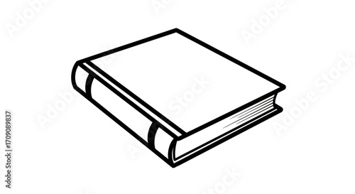 Isolated Book Illustration with Black Outline