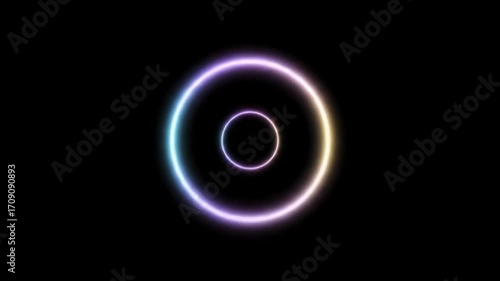 Abstract Radial Light Rings Expanding and Fading, Creating a Seamless Loop ethereal, gentle, motion