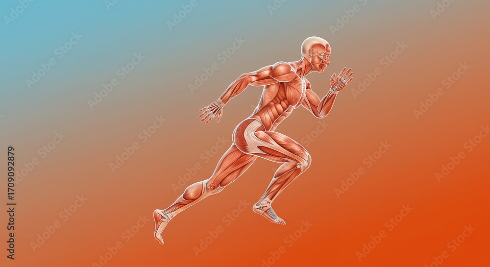 Naklejka premium Human anatomy running