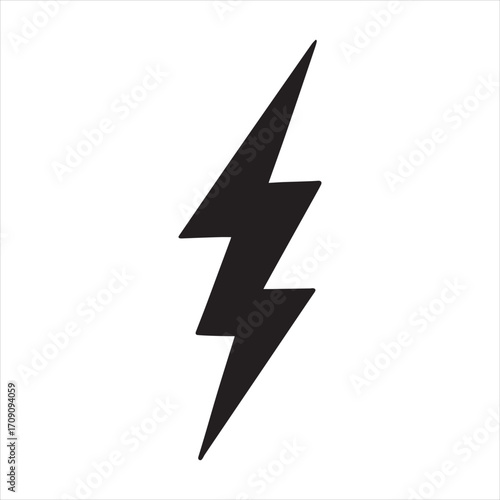 Vector arrow shaped silhouette lightning bolt icon for business direction sign. 