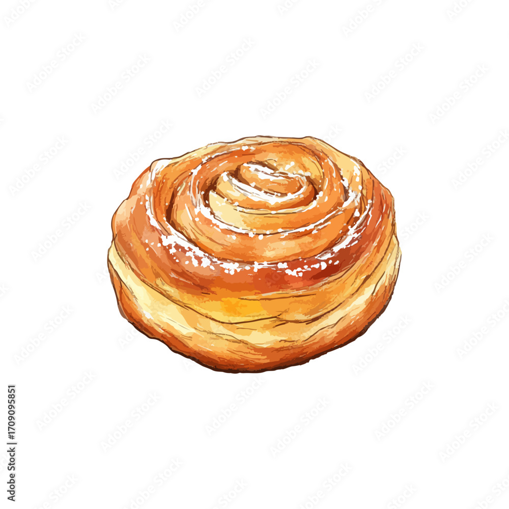Fototapeta premium danish pastry hand drawn illustration