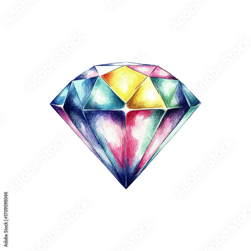diamond hand drawn illustration