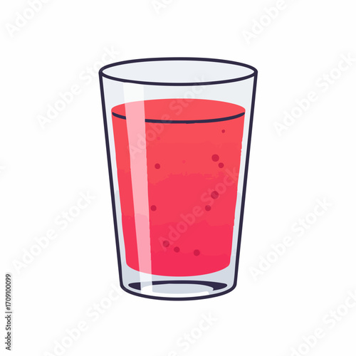 Vibrant Red Juice in a Clear Glass