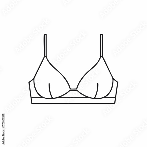 Minimalist Outline of a Bra with Thin Straps and Triangle Cups