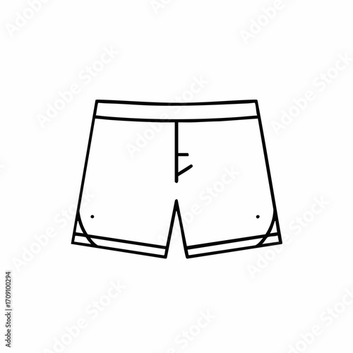 Simple Black Line Art Depicting Athletic Running Shorts