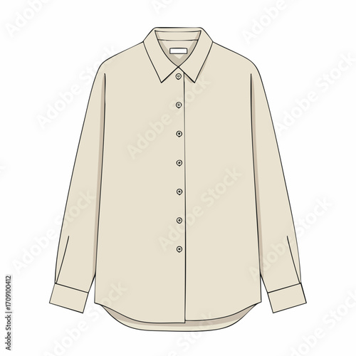 Beige Button-Down Shirt: A Simple, Elegant, and Classic Garment.