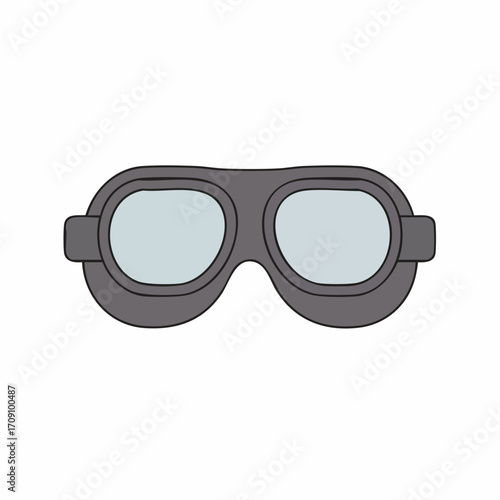 Vintage Aviator Goggles with Grey Frames and Clear Lenses.