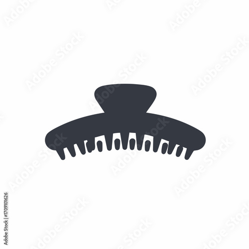 Dark Gray Hair Claw Clip with Rounded Teeth and Smooth Surface