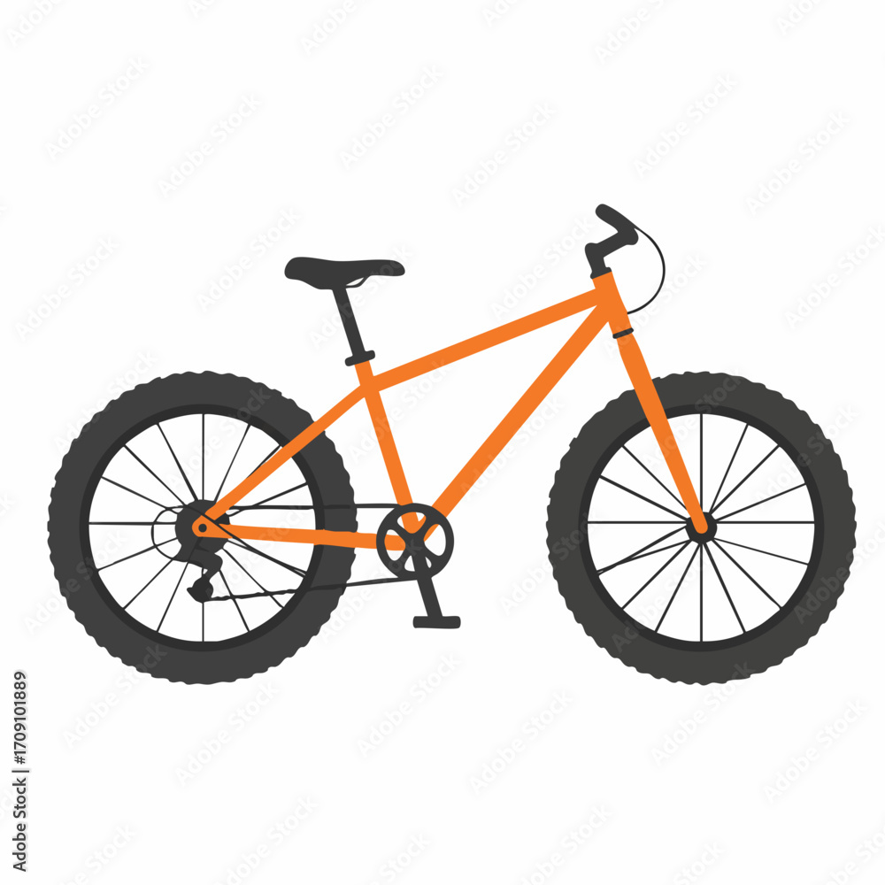Obraz premium Vibrant Orange Fat Tire Bicycle Illustration