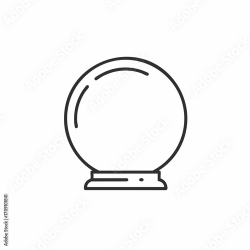 Simple Line Drawing of a Crystal Ball on a Stand