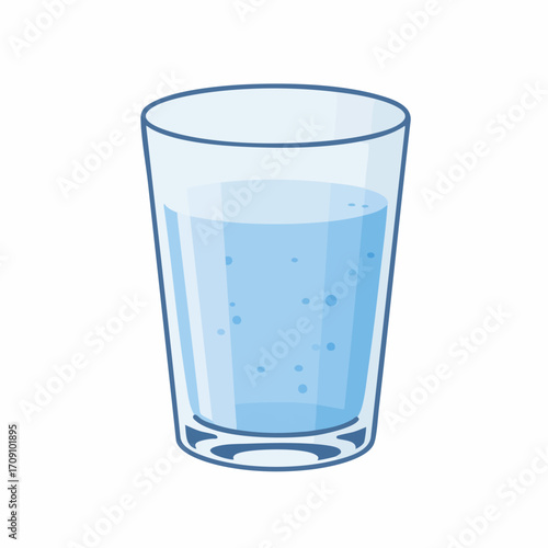 Simple Illustration of a Glass of Refreshing Water