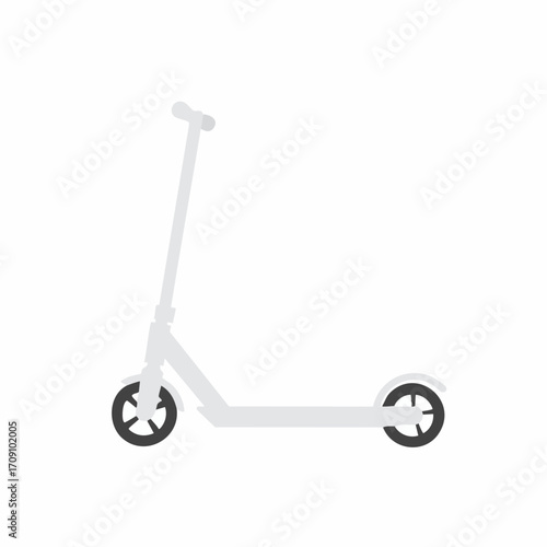 Minimalist Light Gray Scooter with Dark Wheels, Side View