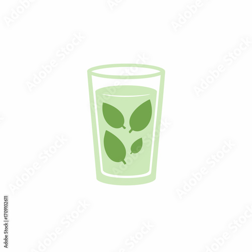 Refreshing Basil Infused Drink in a Glass