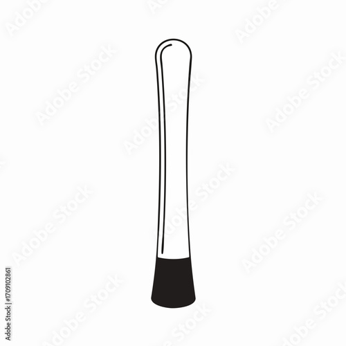 Stylized Cocktail Muddler with Rounded Top and Solid Base Illustration