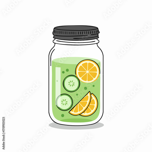 Refreshing Cucumber and Orange Infused Water in Mason Jar