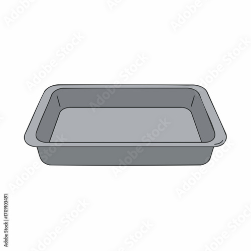 Simple Rectangular Baking Pan Illustration