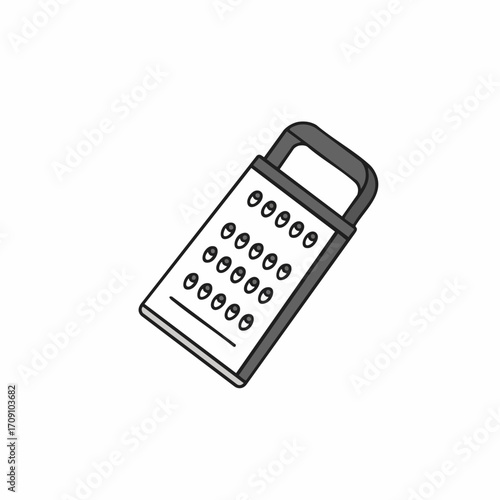 Simple Illustration of a Modern Grater with a Handle