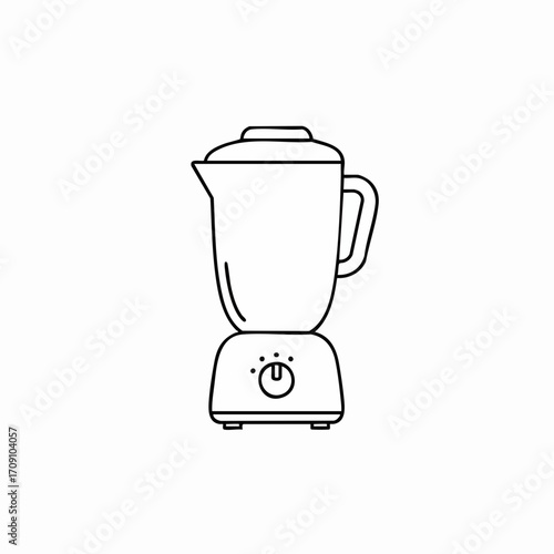 Line Art Illustration of a Simple Blender with Control Knob