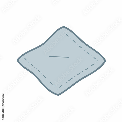 Simple Hand Drawn Light Gray Pillow Illustration