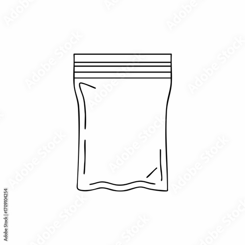 Simple Outline of a Resealable Plastic Bag