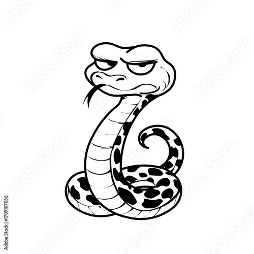 Funny Cartoon Snake Illustration