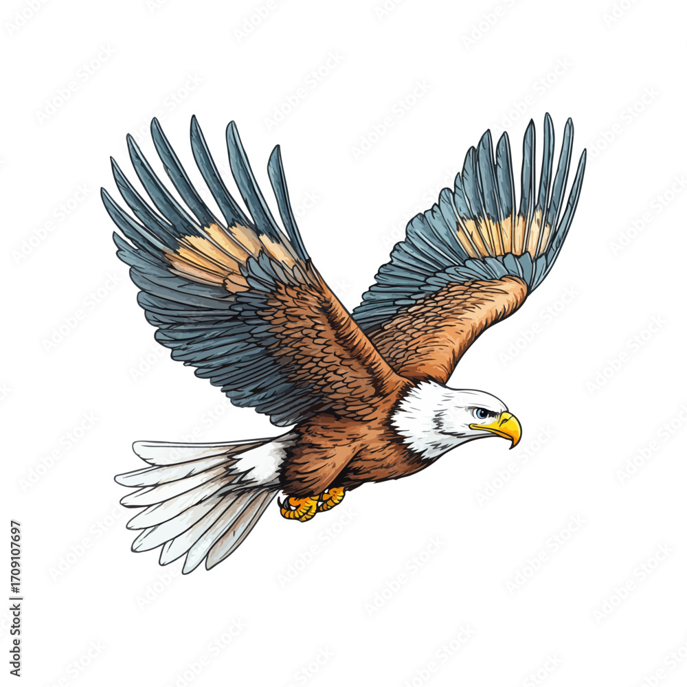 Obraz premium floating island hand drawn illustration