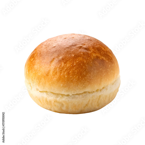 Golden Brown Burger Bun Half Isolated on Black Background bread baked