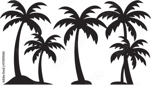 Tropical palm trees silhouette offering a serene beach vibe for summer designs and vacation promotions