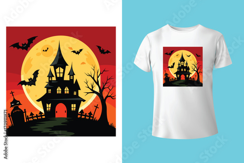 Happy Halloween - Halloween T-Shirt design template. Happy Halloween t-shirt design template easy to print all-purpose for men, women, and children