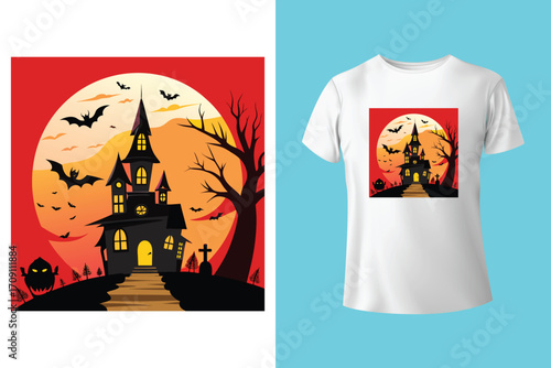 Happy Halloween - Halloween T-Shirt design template. Happy Halloween t-shirt design template easy to print all-purpose for men, women, and children