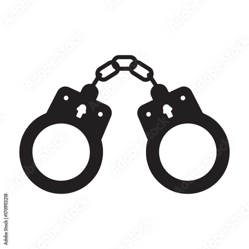 Symbolic representation of handcuffs, signifying restraint, justice, and the legal system