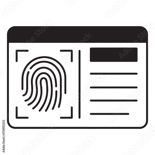 Fingerprint scan on ID card representing personal identification and security measures