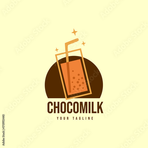 creative simple choco milk logo design for your business
